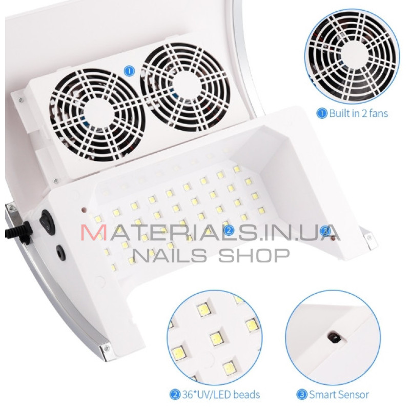 Витяжка + UV LED лампа 2 в 1 YDJ, 80 Вт
