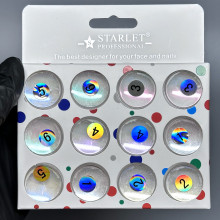 Жемчужная пудра для втирки набор Starlet professional, 12 шт