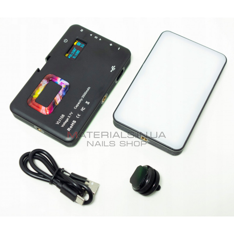 Селфи вспышка ADDWING VL-1158 RGB 8W 2700-6500K/ 2000MA Селфи вспышка ADDWING VL-1158 RGB 8W 2700-6500K/ 2000MA