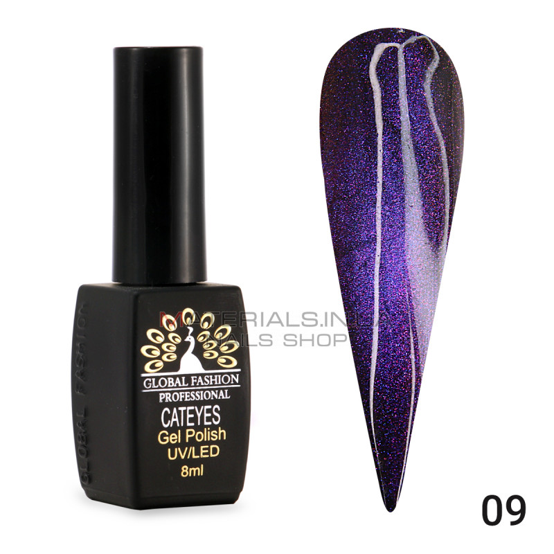 Гель лак котяче око 24D Galactic Global Fashion 8 мл, 09 Гель лак котяче око 24D Galactic Global Fashion 8 мл, 09
