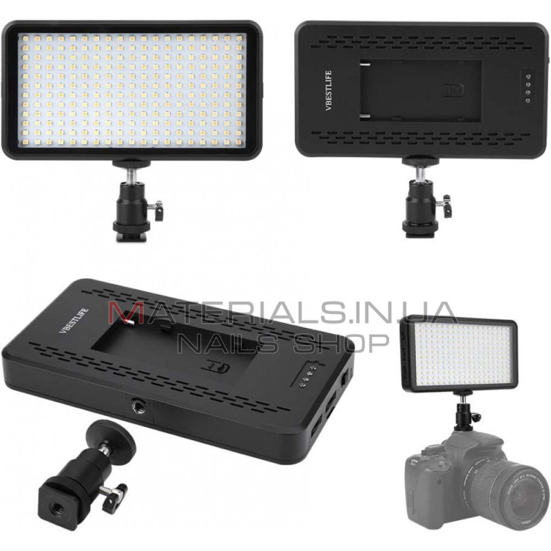 Накамерный видеосвет LED — W228 | Battery 2400mah & Charger |
