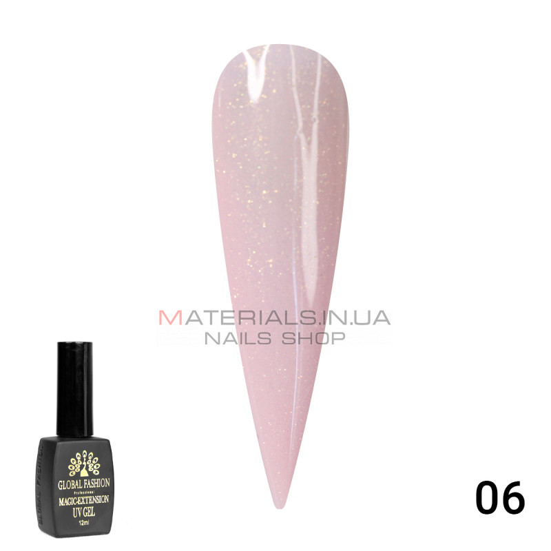 Гель Global Fashion с шиммером Magic-Extension 12мл №06 Гель Global Fashion с шиммером Magic-Extension 12мл №06