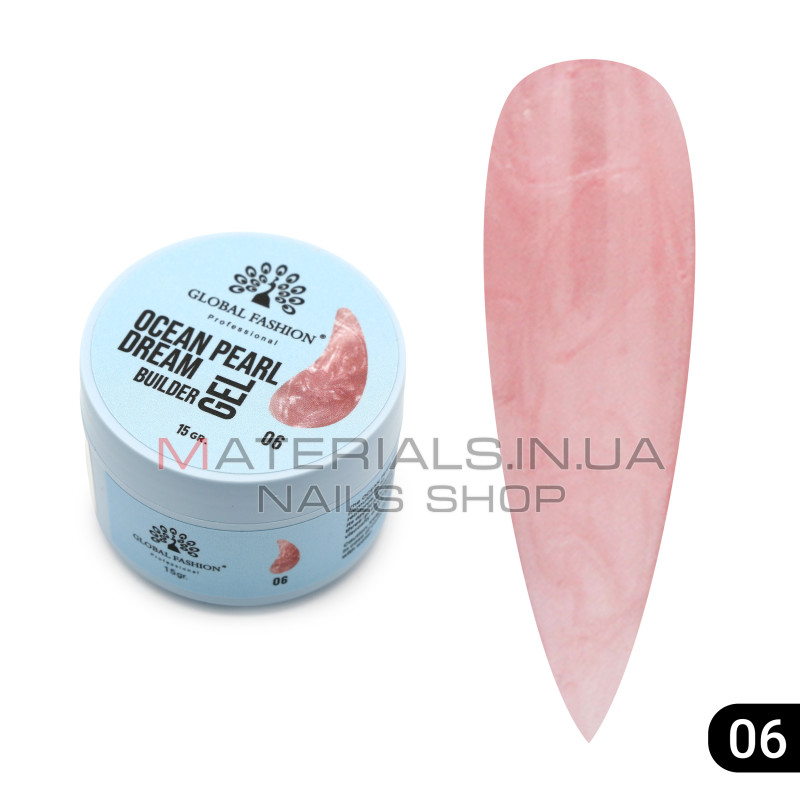 Гель для моделювання нігтів 15 г, Ocean Pearl Dream Builder Gel 06