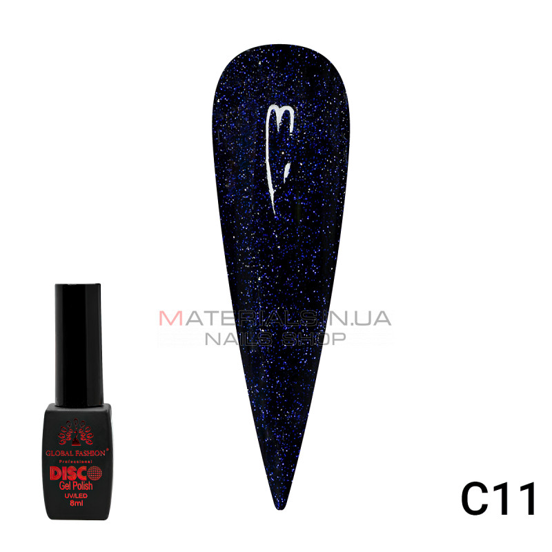 Гель лак Disco Gel Polish, Global Fashion, світловідбивний, 8 мл C11