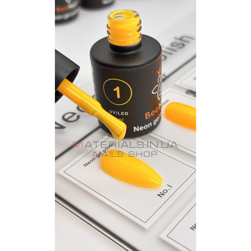 Гель-лак неоновый для ногтей Bee Nails neon gel polish, №01 Гель-лак неоновый для ногтей Bee Nails neon gel polish, №01