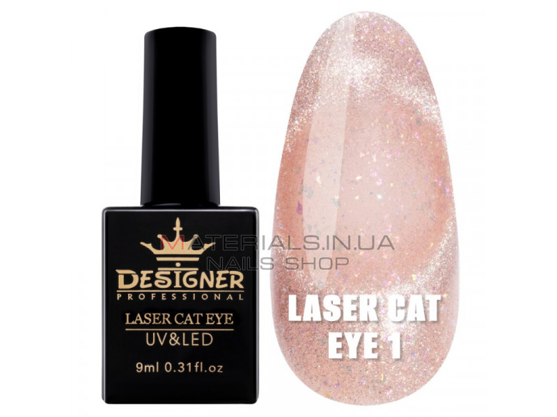 Гель-лак Laser Cat Eye №1, 9 мл., Дизайнер (Кошачий глаз)