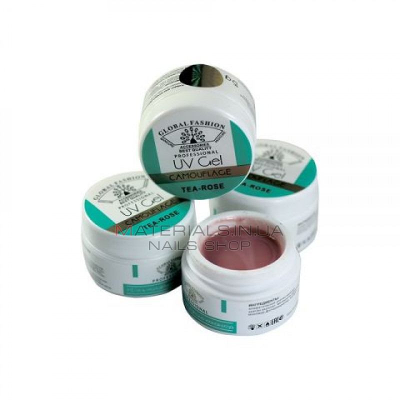 Гель для наращивания ногтей камуфляж, Global Fashion Tea Rose 15 г. Гель для наращивания ногтей камуфляж, Global Fashion Tea Rose 15 г.