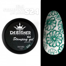Stamping Gel Paint 3в1 (S24 Світло-зелений), 5 мл. - Гель фарба Дизайнер