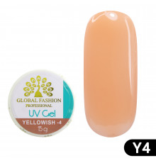 Гель для наращивания ногтей, камуфляж-4, Global Fashion Yellowish-4, 15 г