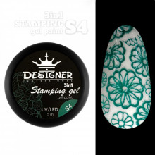 Stamping Gel Paint 3в1 (S4 Зелений), 5 мл. - Гель фарба Дизайнер