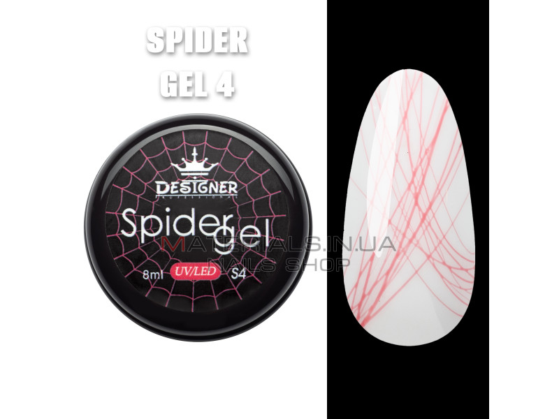 Кольорове павутинка Spider Gel Designer, 8 мл, Малиновий S4