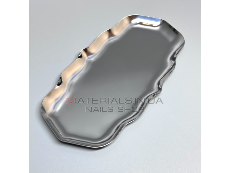 Лоток для инструментов металлический, 218х110х10 мм, фигурный, цвет серебро