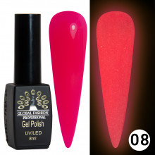 Гель лак Luminous Global Fashion 8 мл, светящийся в темноте, 08