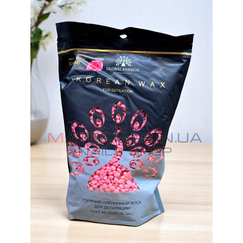 Гарячий плівковий віск Global Fashion Korean Wax, Троянда,1 кг