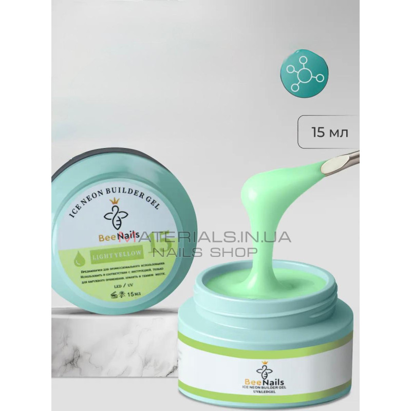 Ice Neon Builder Gel №15 Bee Nails, 15 ml