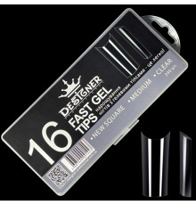 Fast gel tips №16 (New square, medium size) - Гелеві типси Дизайнер