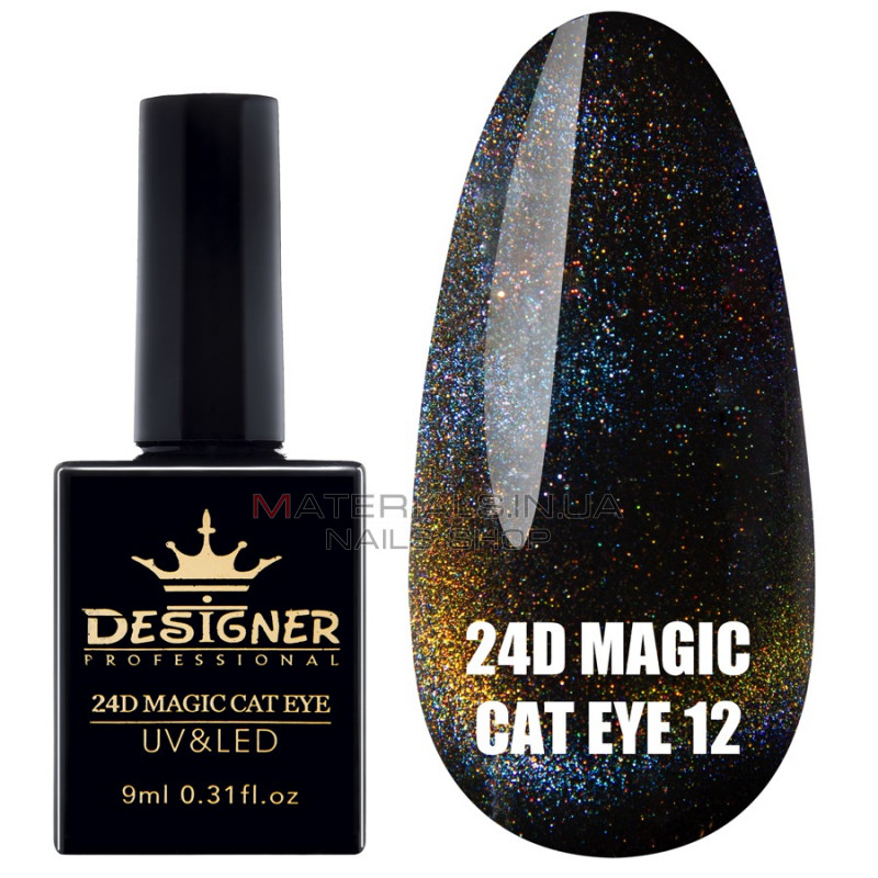 Гель-лак "Котяче око" 24D Magic Cat Eye Designer Professional, 9мол. №12 Гель-лак "Котяче око" 24D Magic Cat Eye Designer Professional, 9мол. №12