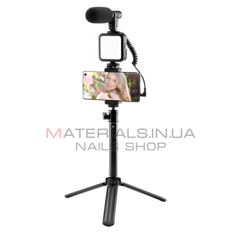 Монопод Tripod AY-49, Z, Bluetooth, LED Lamp, Microphone, 0,60 м