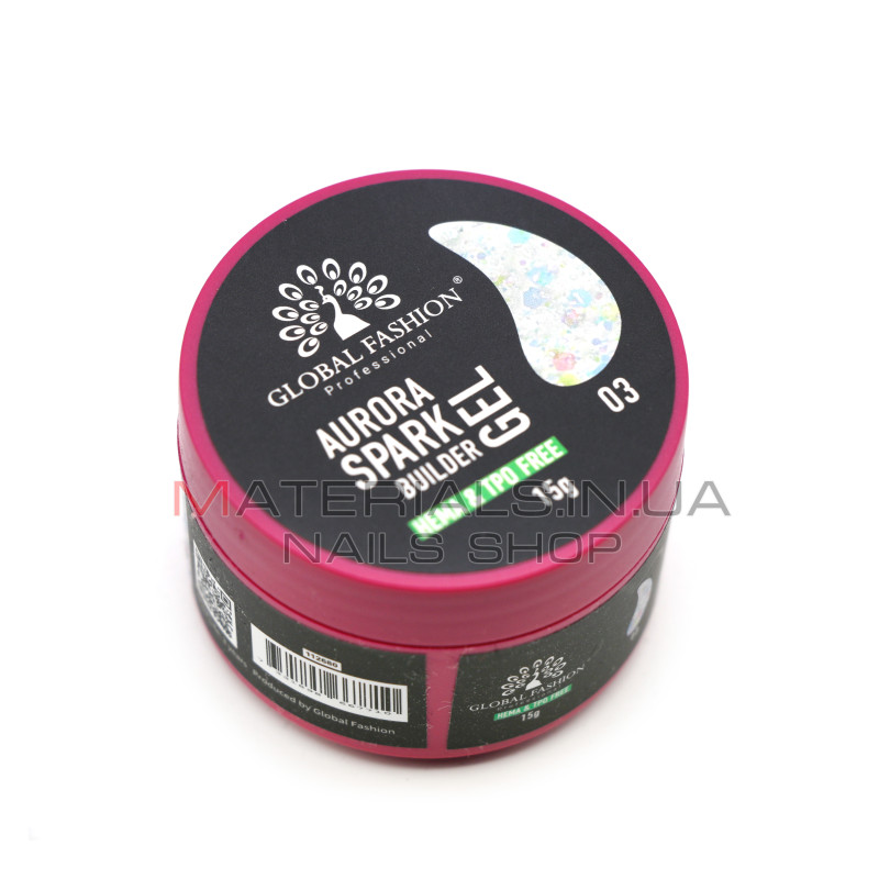Гель для моделювання нігтів 15 г, Aurora Spark Builder gel 03