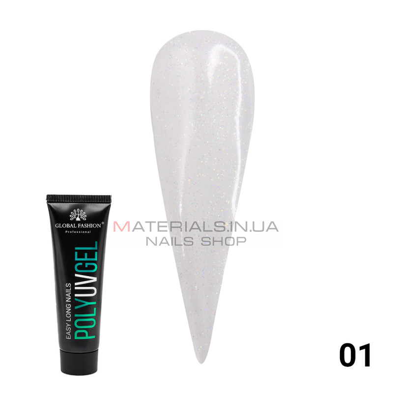Polygel with shimmer (Полигель с шиммером) Global Fashion 30 г 01