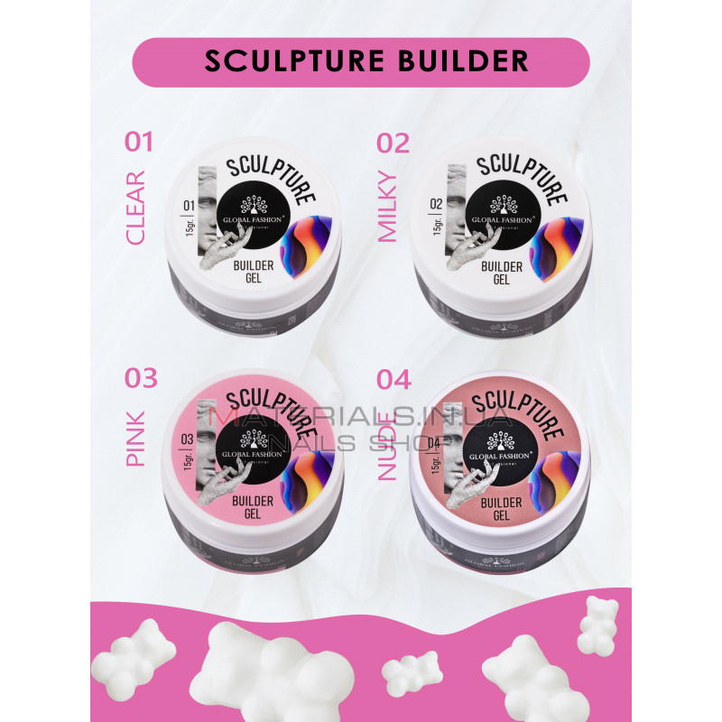 Скульптурний гель SCULPTURE BUILDER GEL 15 гр, PINK №03 Скульптурний гель SCULPTURE BUILDER GEL 15 гр, PINK №03