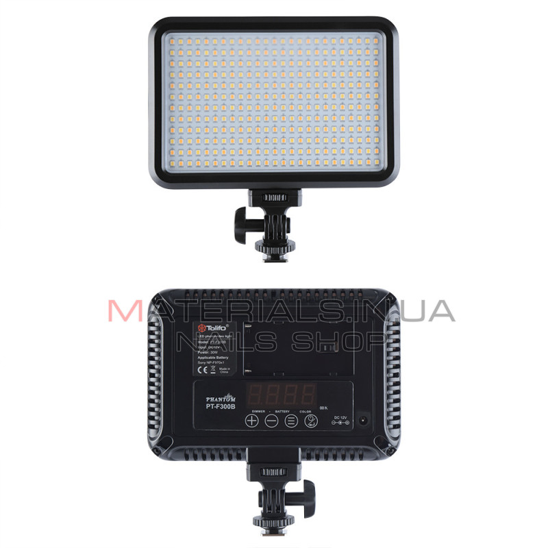 Накамерный видеосвет LED — PT-F300B 30w+charger 12v