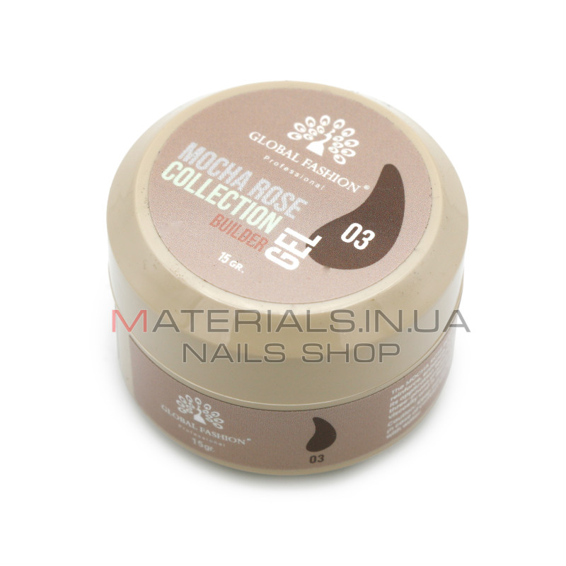 Гель для моделювання нігтів 15 гр, Mocha Rose Builder Gel 03