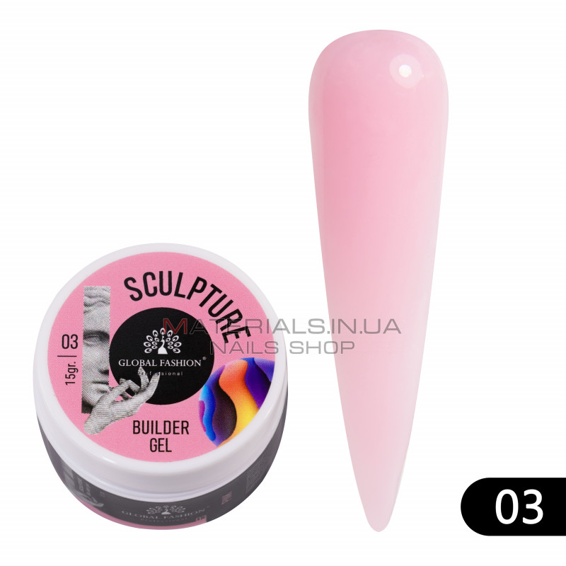 Скульптурний гель SCULPTURE BUILDER GEL 15 гр, PINK №03 Скульптурний гель SCULPTURE BUILDER GEL 15 гр, PINK №03
