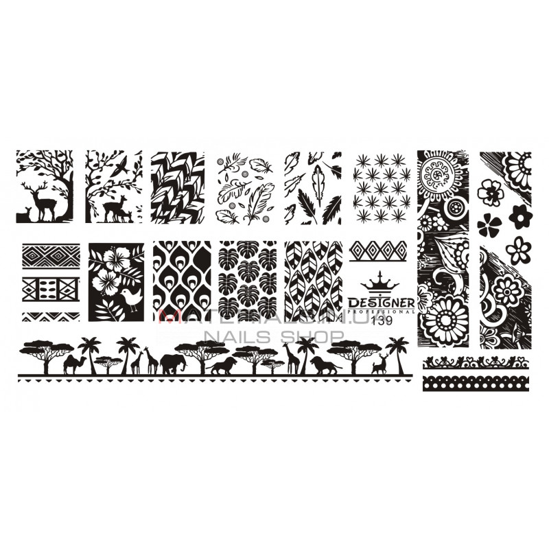 Диск для стемпінгу Designer металевий (12x6 см) №139