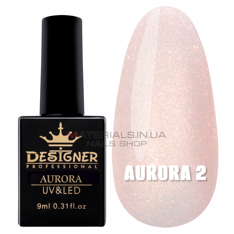 Гель-лак для дизайна Aurora Designer c эффектом втирки, 9 мл. №2 Гель-лак для дизайна Aurora Designer c эффектом втирки, 9 мл. №2