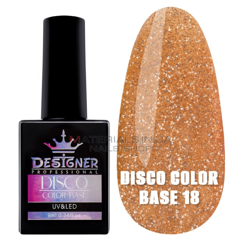 Светоотражающее базовое покрытие №18 (Оранжевый), 9 мл. - Disco Color Base Дизайнер Светоотражающее базовое покрытие №18 (Оранжевый), 9 мл. - Disco Color Base Дизайнер