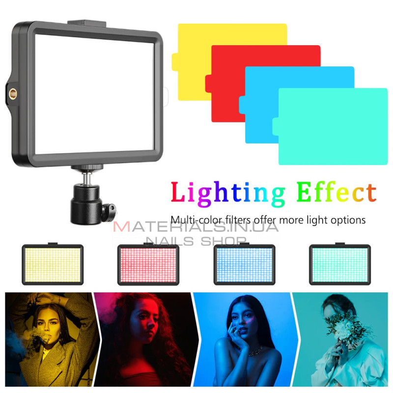 Лампа видеосвет LED 20 cm 8" VIVA VL8 | 4 color filters | 120 Lights | USB | 15W,5V Лампа видеосвет LED 20 cm 8" VIVA VL8 | 4 color filters | 120 Lights | USB | 15W,5V