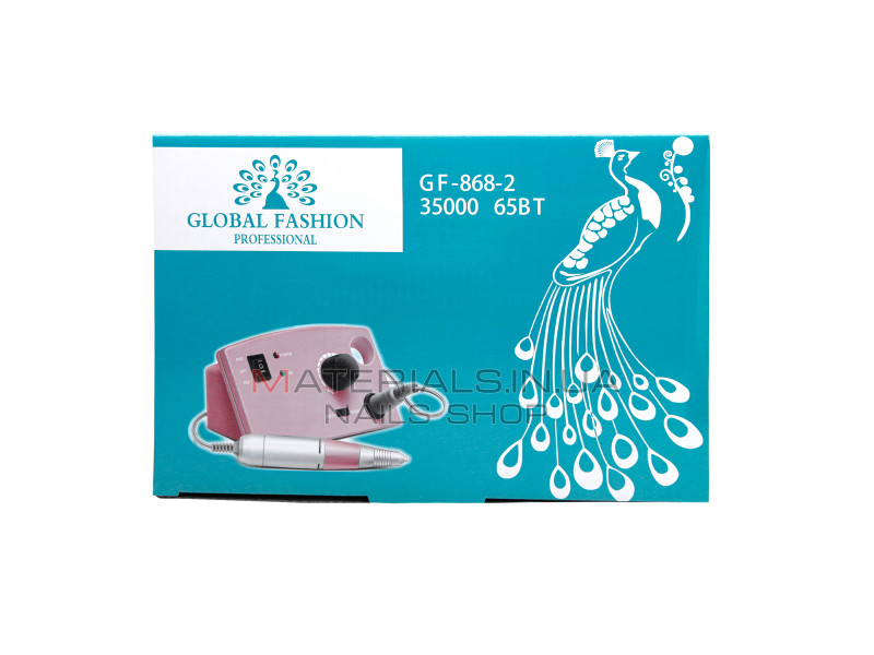 Апарат для манікюру та педикюру 35000 оборотів 65Вт 868 -2 Global, рожевий