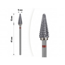 Твердосплавна фреза для зняття гель-лаку mART M-132 Конус Red 5*13