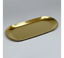 Лоток металлический для инструментов плоский (18х8,5 см), gold
