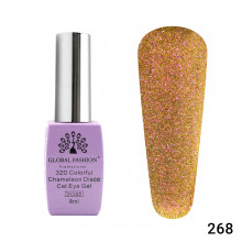 Гель лак кошачий глаз 32D Chameleon Disco, Global Fashion 8 мл №268