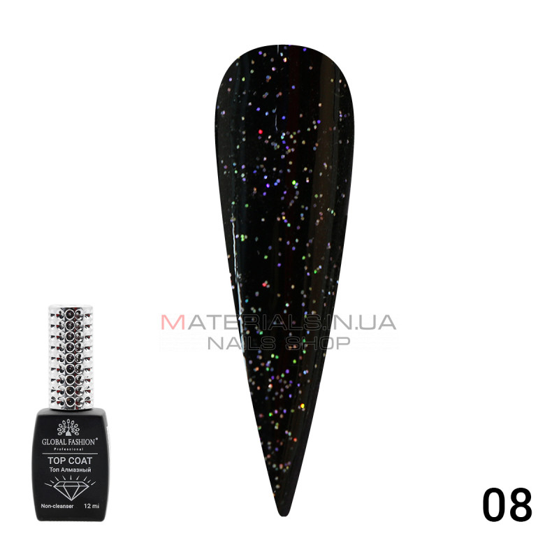Топ із гліттером Galaxy Top Coat 08, 12 мл Топ із гліттером Galaxy Top Coat 08, 12 мл