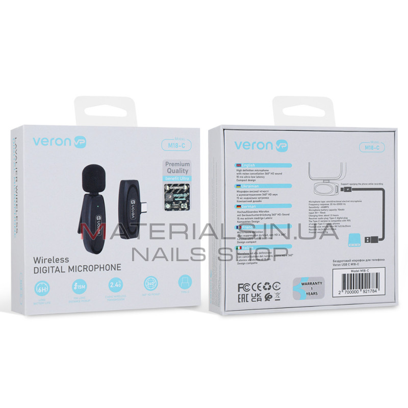 Бездротовий мікрофон для телефона Veron M18-C, USB-C