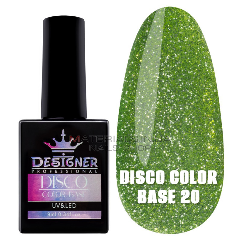 Светоотражающее базовое покрытие №20 (Яркий лайм), 9 мл. - Disco Color Base Дизайнер Светоотражающее базовое покрытие №20 (Яркий лайм), 9 мл. - Disco Color Base Дизайнер