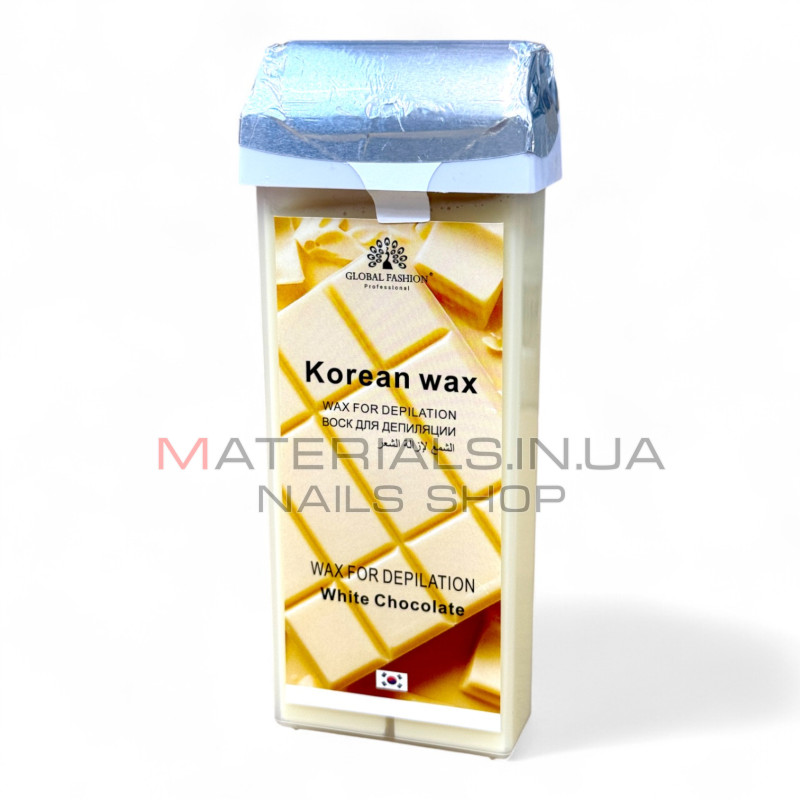 Віск у касеті для депіляції Korean Wax Global Fashion, низькотемпературний, Білий Шоколад