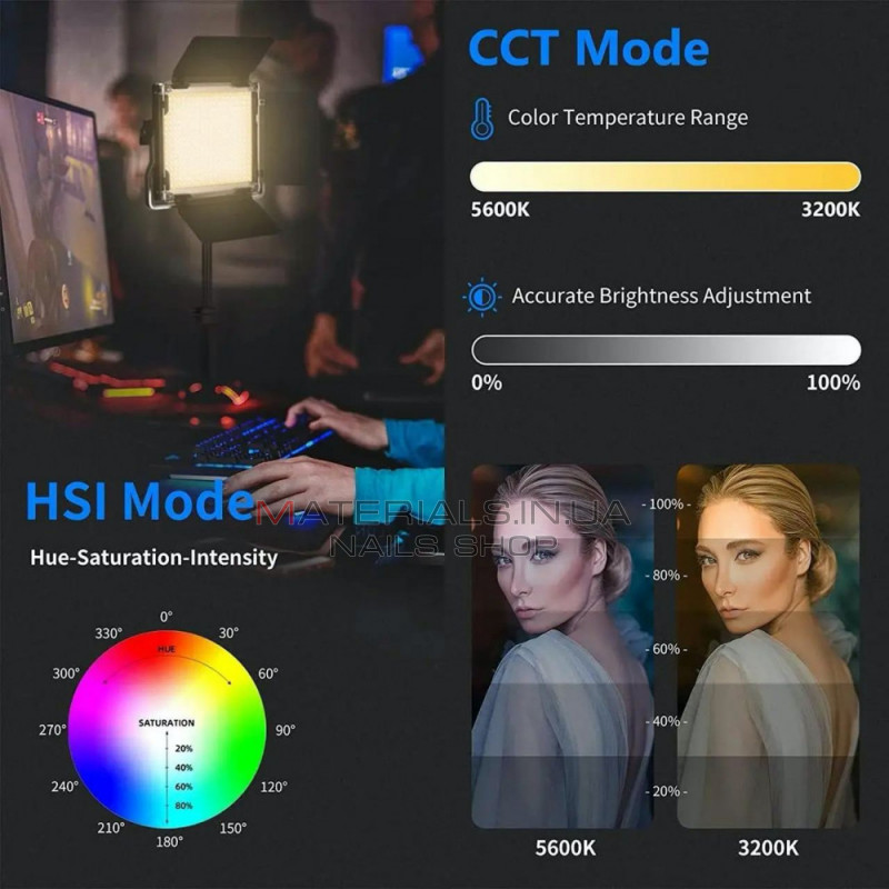 Лампа видеосвет LED NEEWER NL480S RGB 28W LED 480pcs CRI 95+