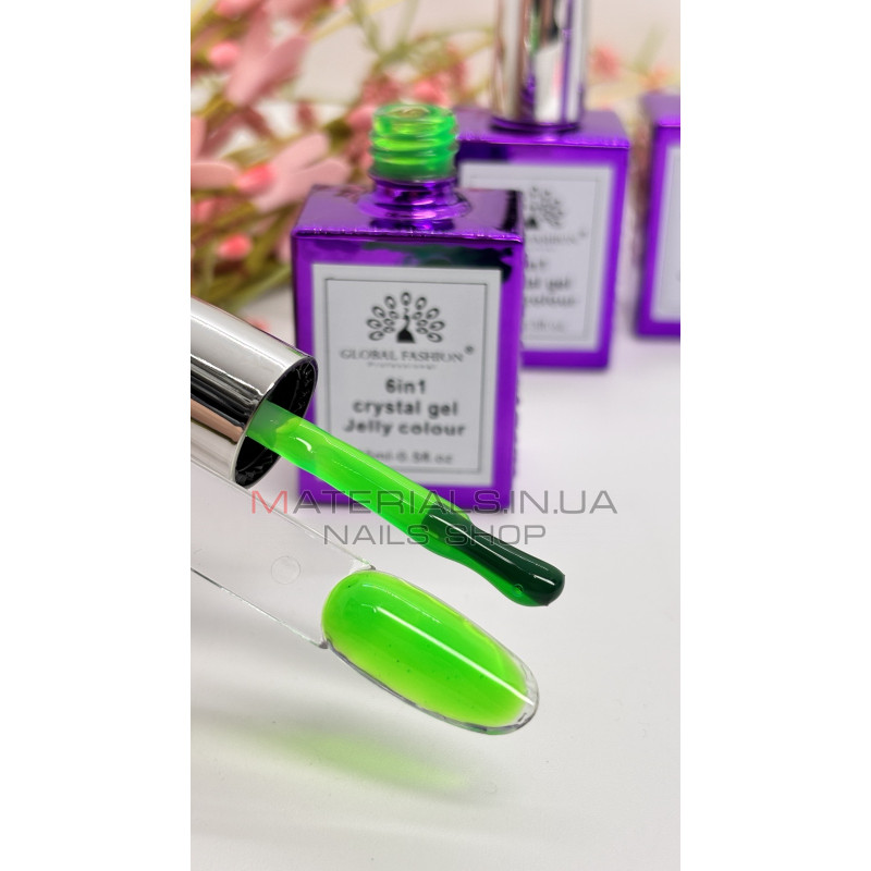 Gel build-up 6 in 1 crystal gel jelly color, 15 ml, 6601 Gel build-up 6 in 1 crystal gel jelly color, 15 ml, 6601