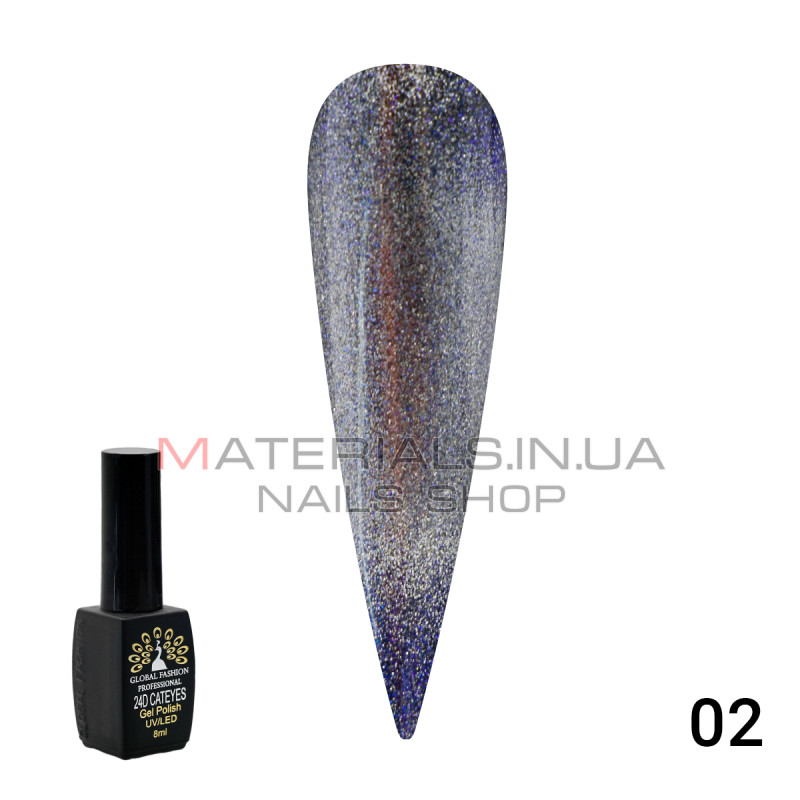 Гель лак кошачий глаз 24D Wild 02
