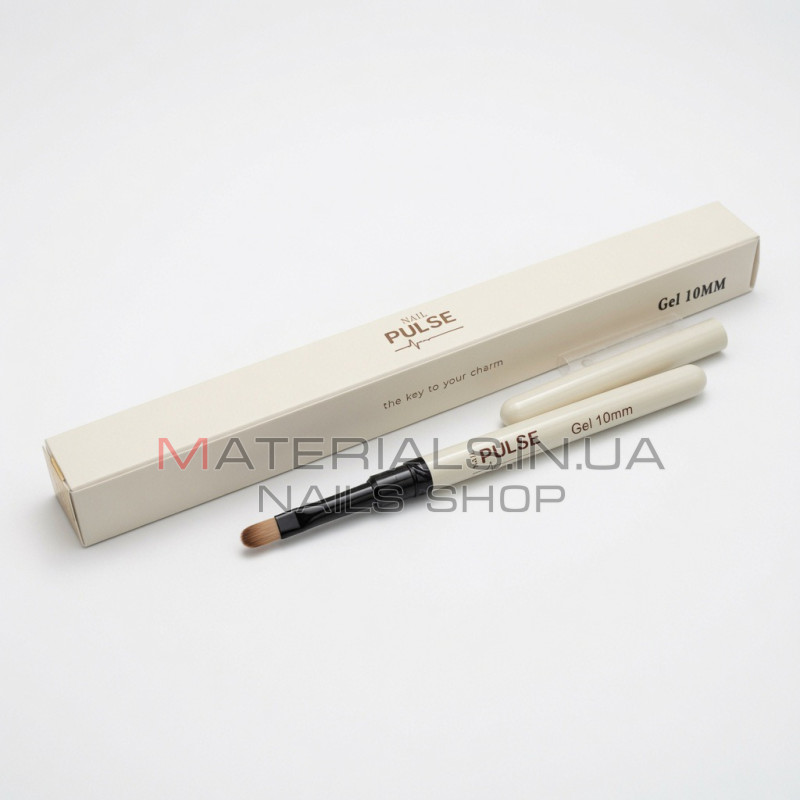 Пензель для гелю овальний Gel 10mm Nail Pulse