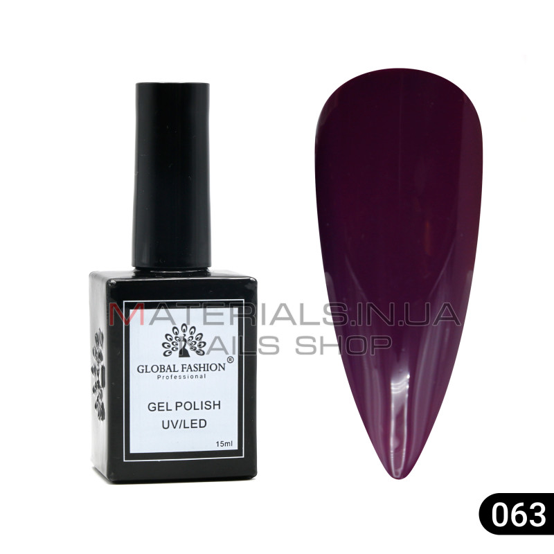 Гель лак Global Fashion, Gel polish 15 ml, 63