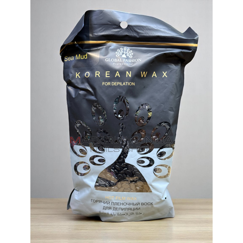 Горячий пленочный воск Global Fashion Korean Wax, Морская глина, 1 кг Горячий пленочный воск Global Fashion Korean Wax, Морская глина, 1 кг