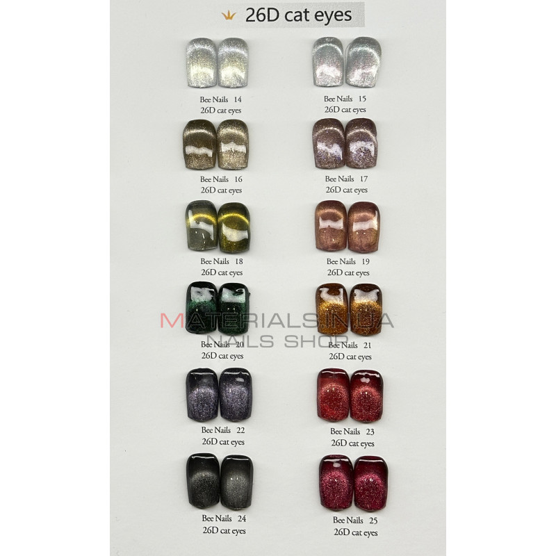 Гель-лак котяче око 26D cat eyes Bee Nails, №19 Гель-лак котяче око 26D cat eyes Bee Nails, №19