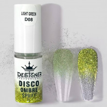 Disco Ombre Spray (7 г.) Light Green D08 - світловідбивна спрей пудра Дизайнер для створення омбре на нігтях