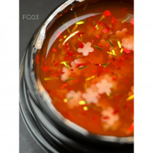 Foil flower gel FG03 (5 мл) Дизайнер - гель з квіточками з фольги