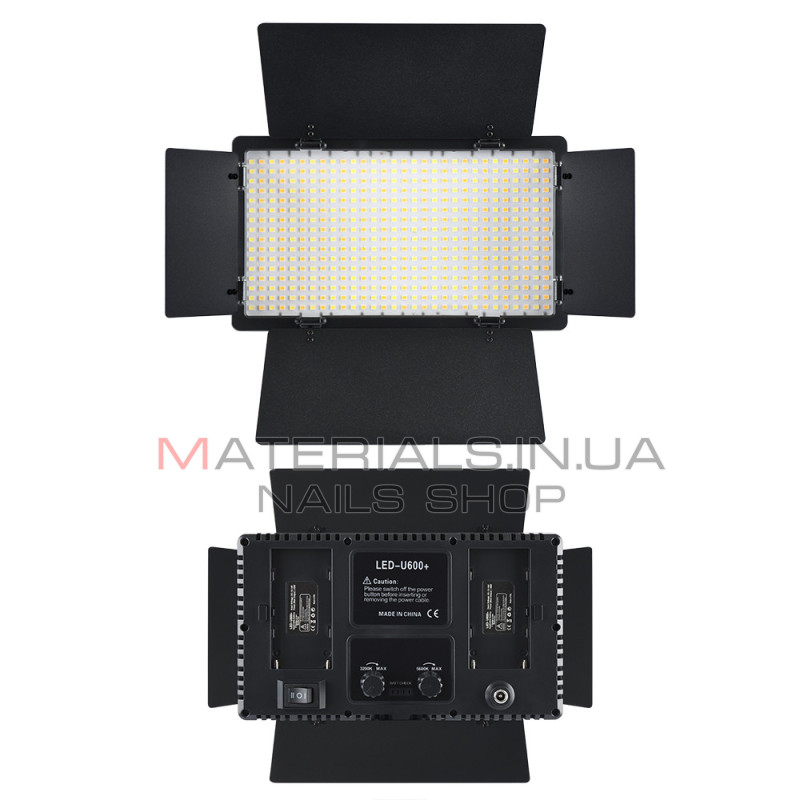 LED-відеосвітло U600, 21 × 12 см, 480 світлодіодів, 3200 K-5500 K, пульт ДК
